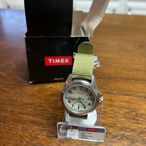 NWT Timex Silver Watch with Olive Strap